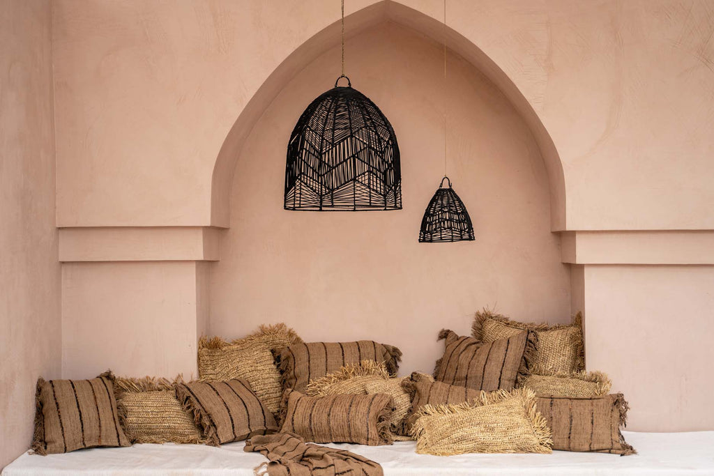 RAFFIA CUSHION COVER | SQUARE | NATURAL | 60 x 60 CM - Green Design Gallery