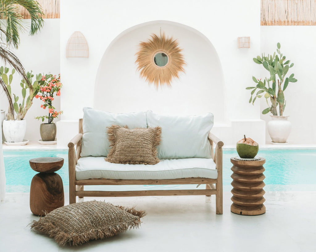 RAFFIA CUSHION COVER | SQUARE | NATURAL | 60 x 60 CM - Green Design Gallery