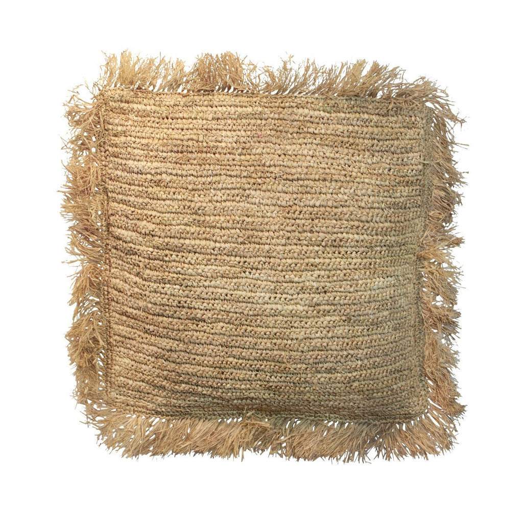 RAFFIA CUSHION COVER | SQUARE | NATURAL | 60 x 60 CM - Green Design Gallery