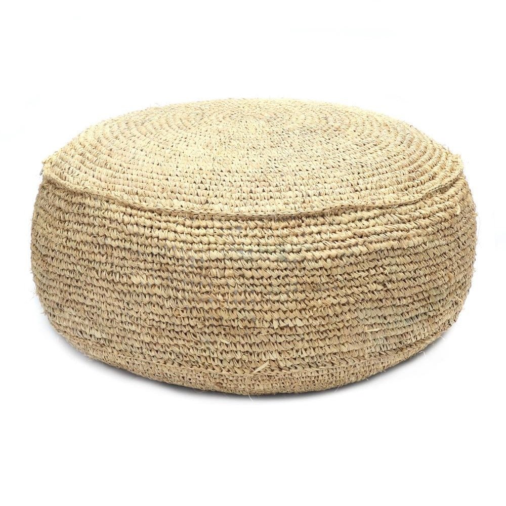 RAFFIA FLORES POUF + COFFEE TABLE | NATURAL - Green Design Gallery