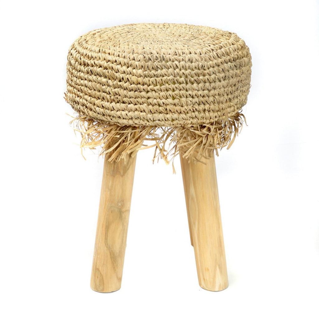 RAFFIA FRINGE STOOL / NATURAL - Green Design Gallery