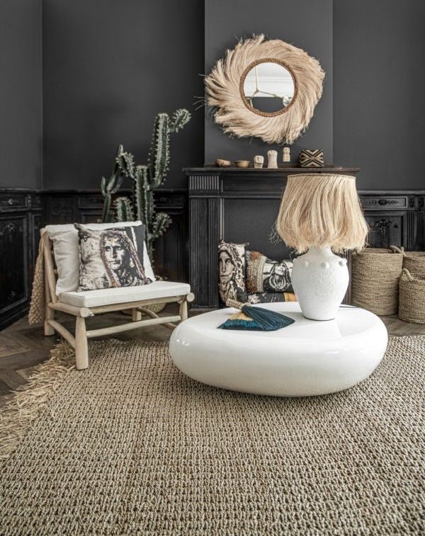 RAFFIA FRINGED CARPET / NATURAL - Green Design Gallery