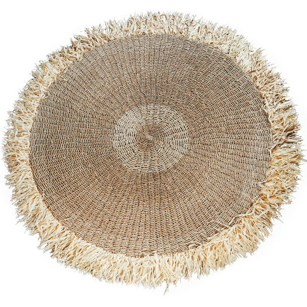 RAFFIA FRINGED CARPET / NATURAL - Green Design Gallery