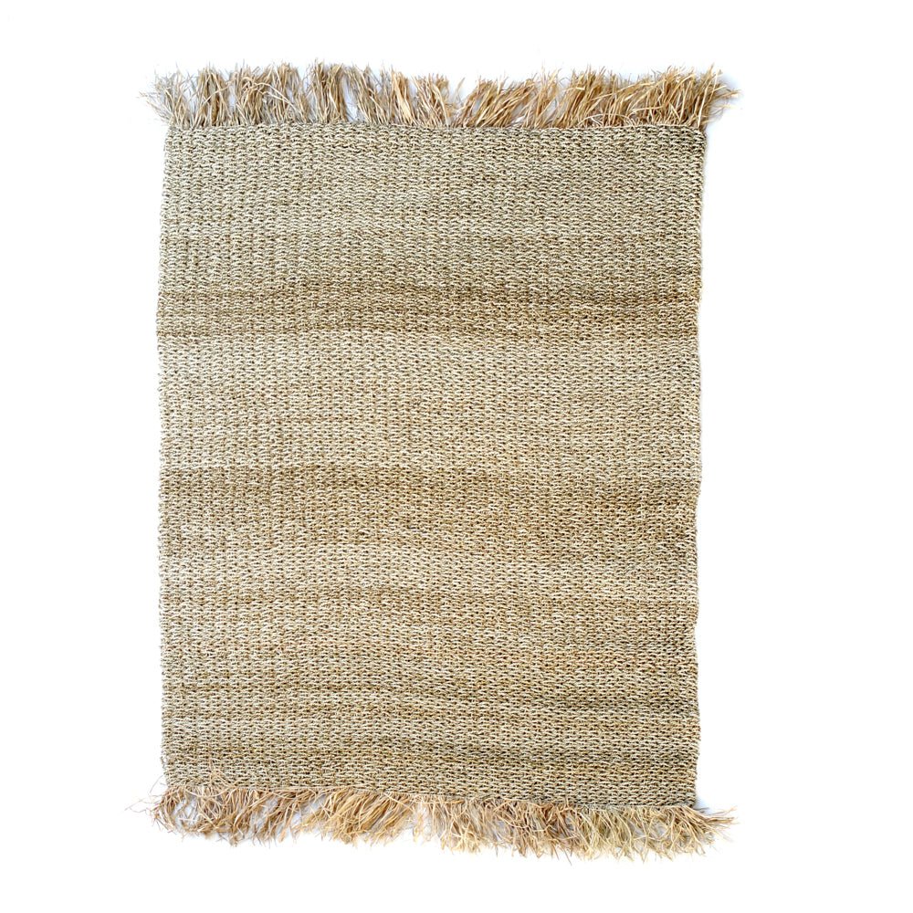 RAFFIA FRINGED CARPET / NATURAL - Green Design Gallery