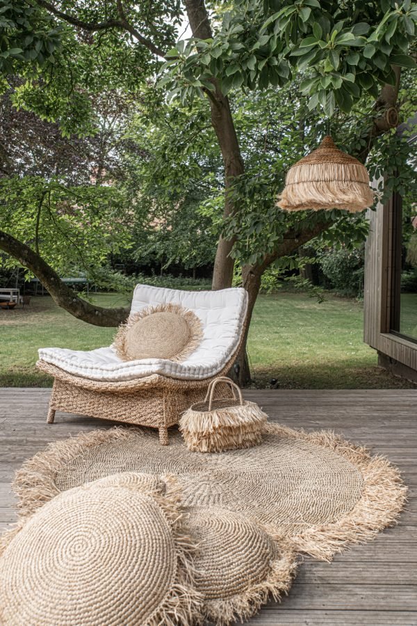 RAFFIA FRINGED CARPET / NATURAL - Green Design Gallery