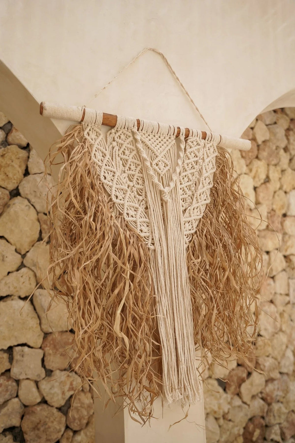 Macrame With Raffia RAFFIA MACRAME WALL ART | LARGE– Green Design Gallery