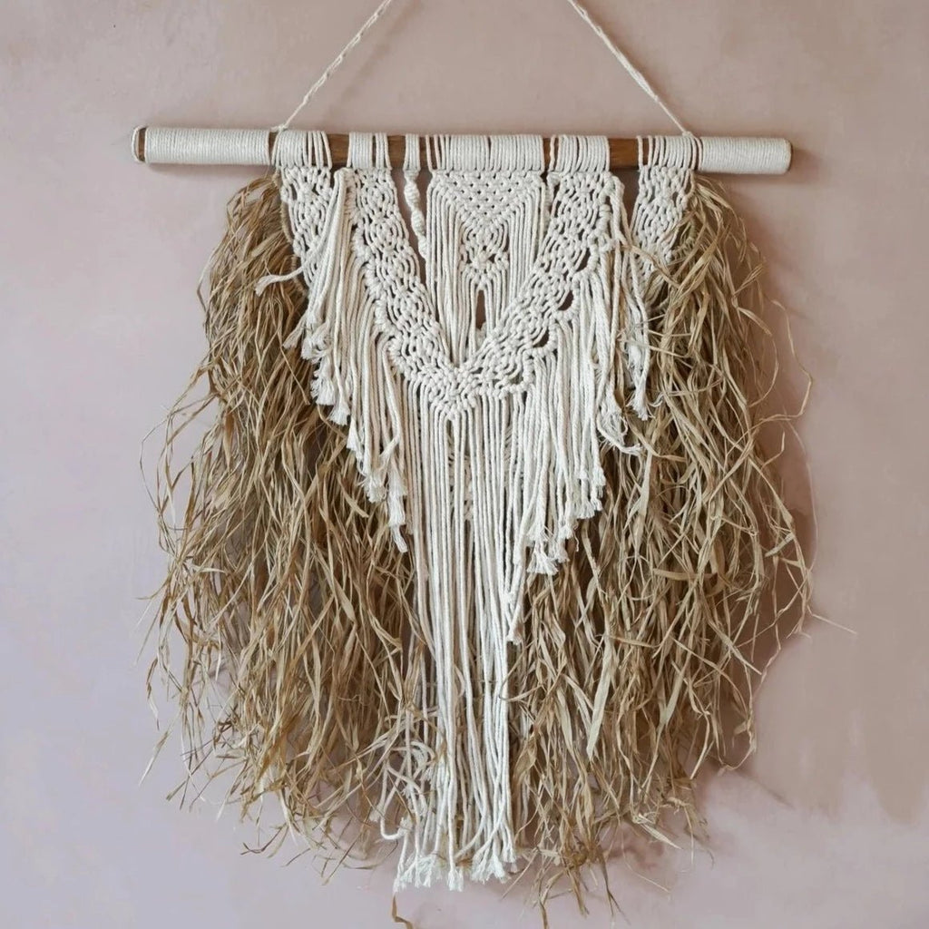 RAFFIA MACRAME WALL ART | LARGE - Green Design Gallery