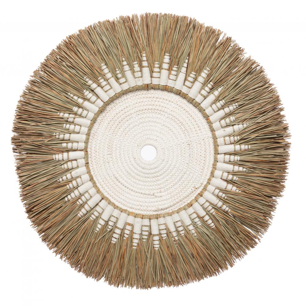 RAFFIA MACRAME WALL DECOR | NATURAL + WHITE - Green Design Gallery