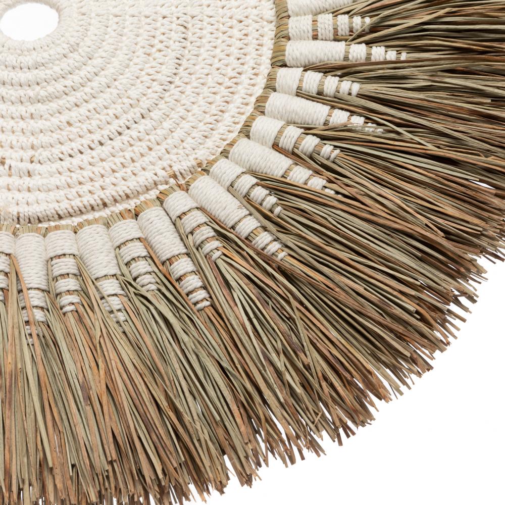 RAFFIA MACRAME WALL DECOR | NATURAL + WHITE - Green Design Gallery
