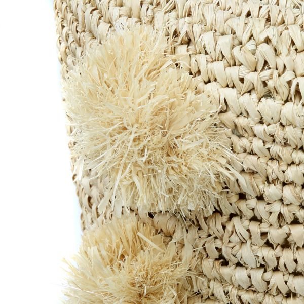 RAFFIA POM POM STOOL - Green Design Gallery