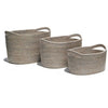 RATTAN OVAL BASKETS | SET OF 3 | 2 COLOR CHOICES - Green Design Gallery
