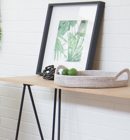 RATTAN ROUND TRAYS | SET OF 2 | 2 COLOR CHOICES - Green Design Gallery