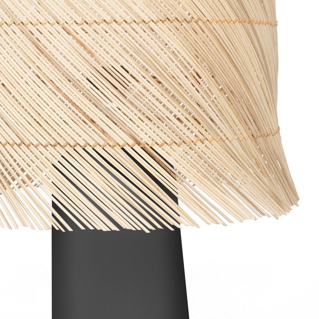 RATTAN TABLE LAMP / BLACK NATURAL - Green Design Gallery