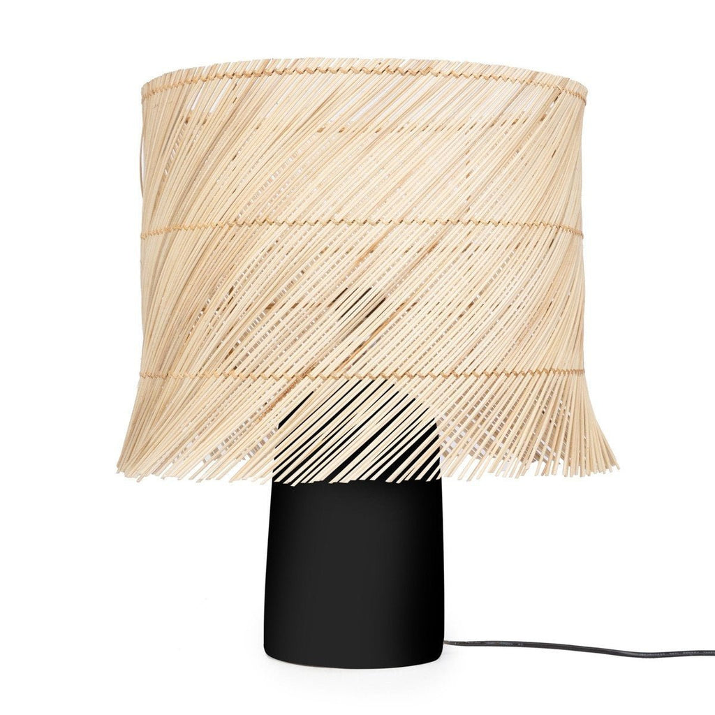 RATTAN TABLE LAMP / BLACK NATURAL - Green Design Gallery