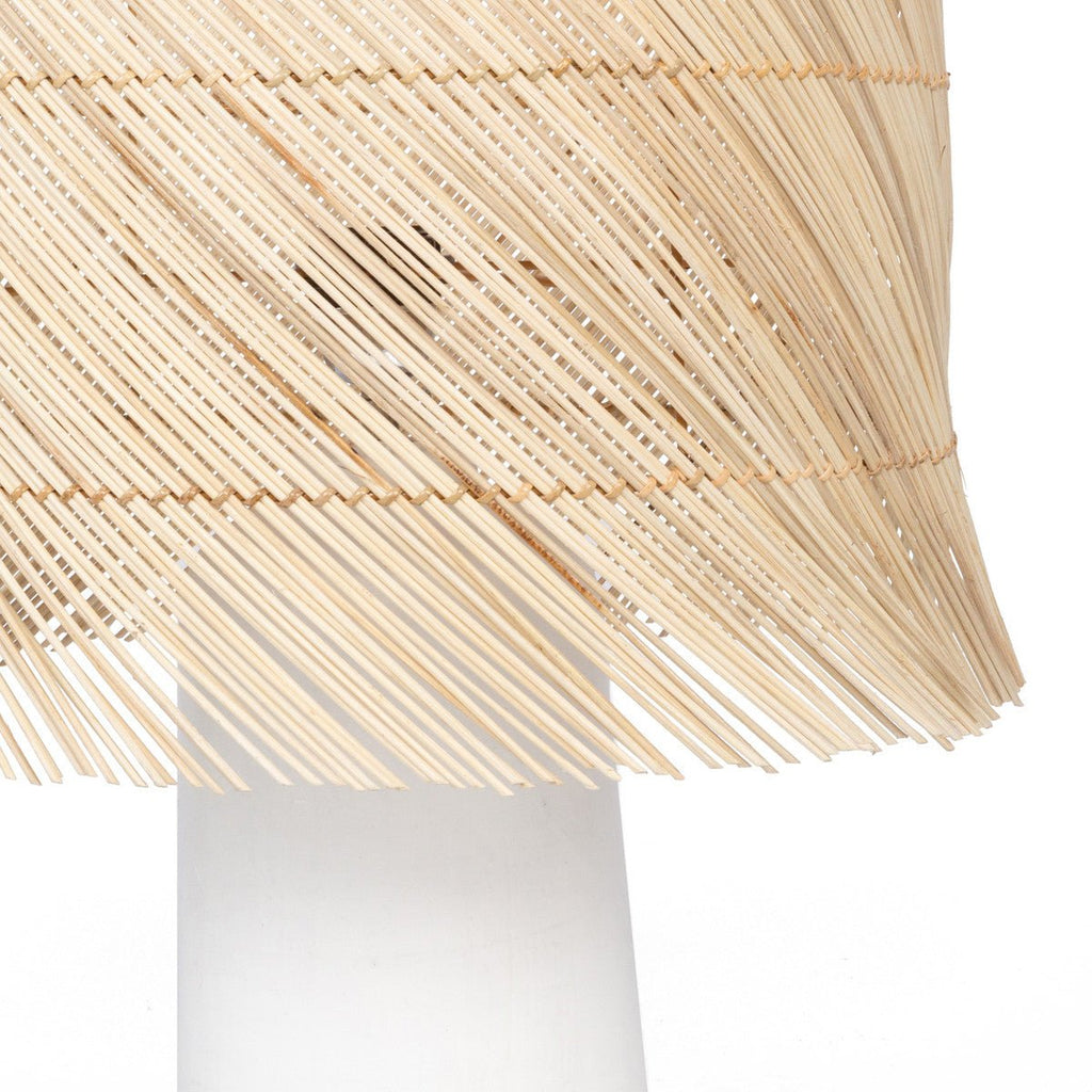 RATTAN TABLE LAMP / WHITE NATURAL - Green Design Gallery