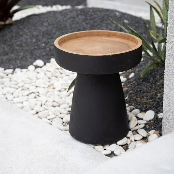 RAYU SIDE TABLE | BLACK + NATURAL - Green Design Gallery
