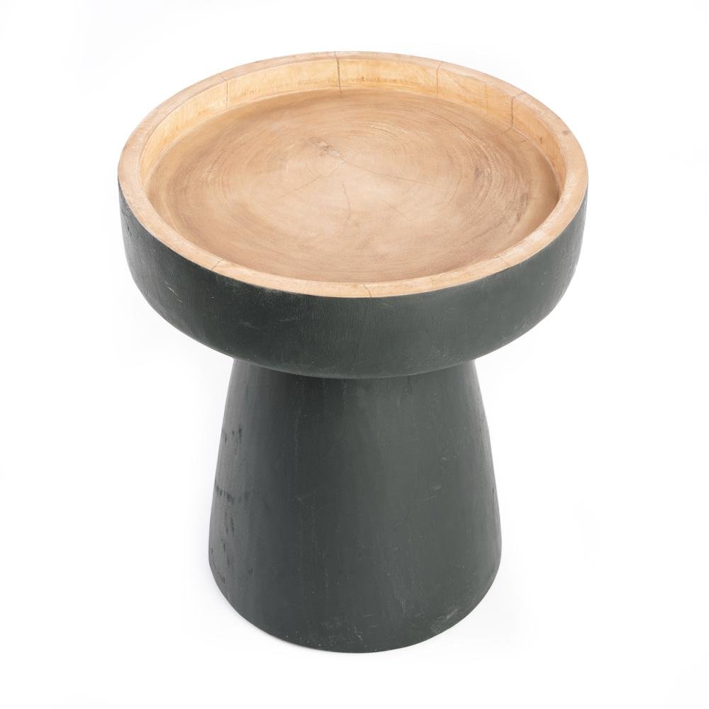 RAYU SIDE TABLE | BLACK + NATURAL - Green Design Gallery