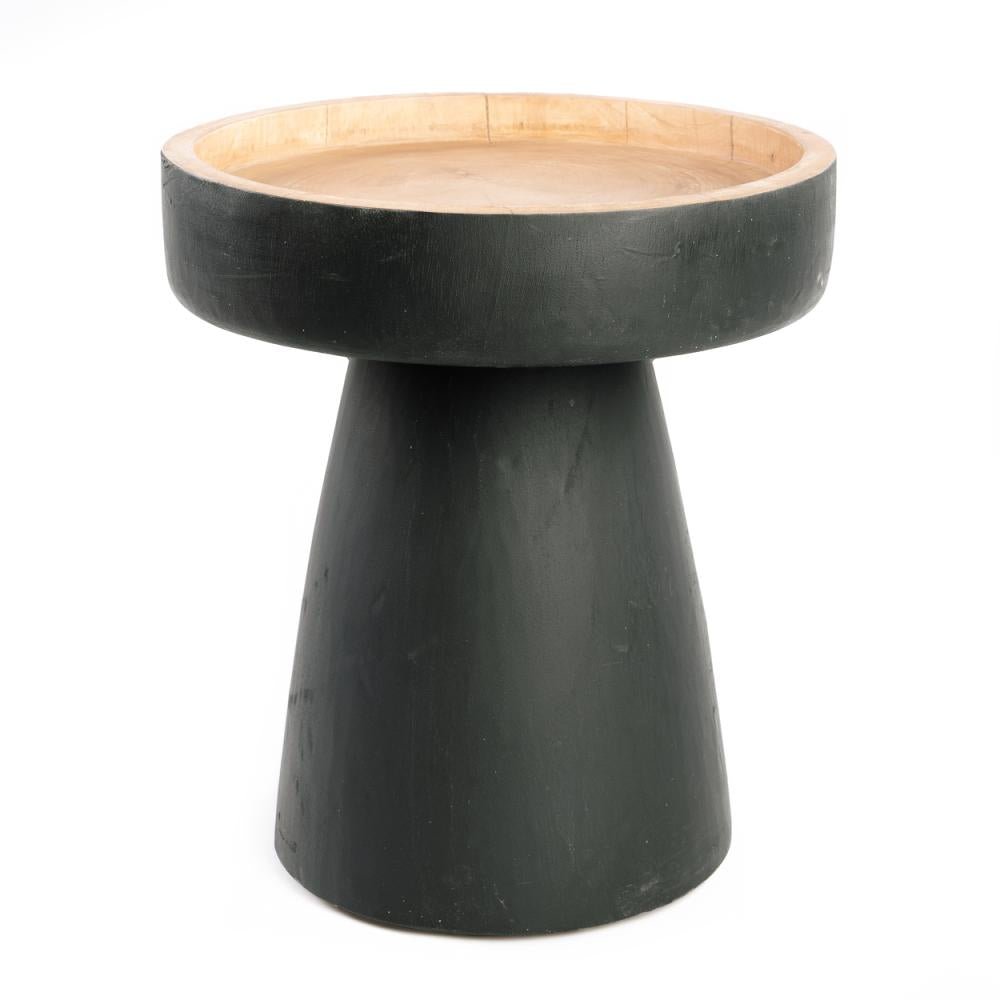 RAYU SIDE TABLE | BLACK + NATURAL - Green Design Gallery
