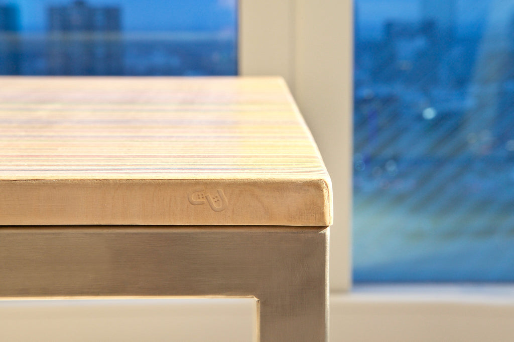 Reclaimed Skateboards Dining Table | DecksTop Steel™ - Green Design Gallery