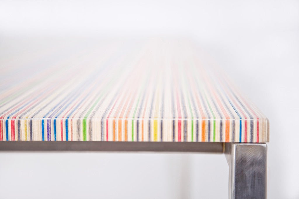 Reclaimed Skateboards Dining Table | DecksTop Steel™ - Green Design Gallery