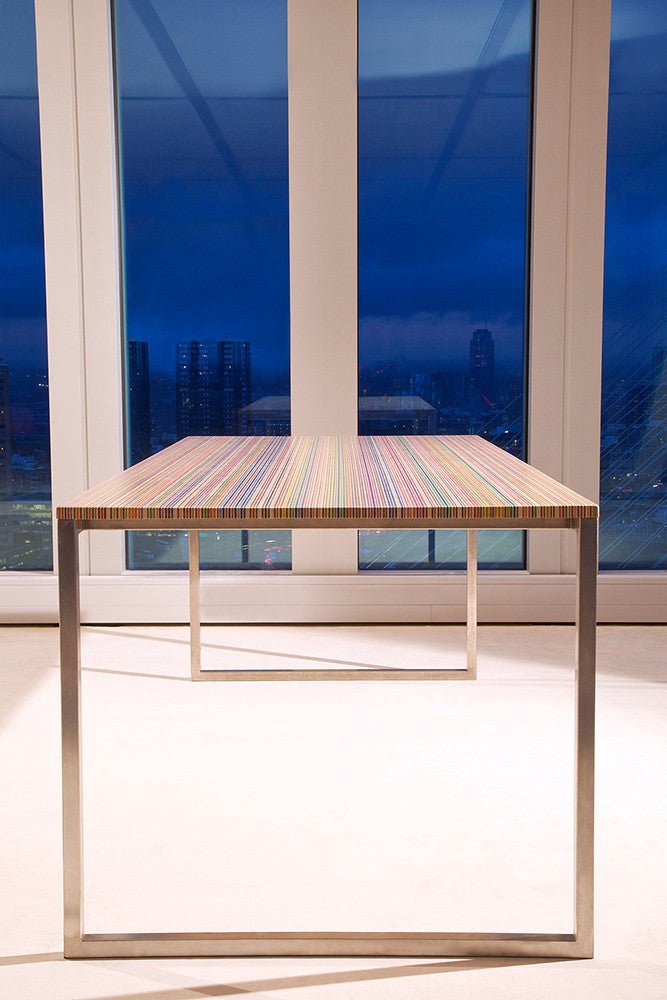 Reclaimed Skateboards Dining Table | DecksTop Steel™ - Green Design Gallery