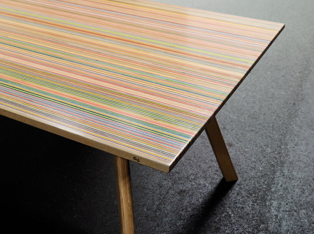 RECLAIMED SKATEBOARDS DINING TABLE - DESK | 3 SIZES - Green Design Gallery