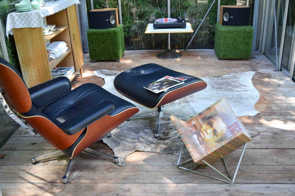 RECLAIMED SKATEBOARDS RECORD STAND | HOLDS 70 LPs - Green Design Gallery