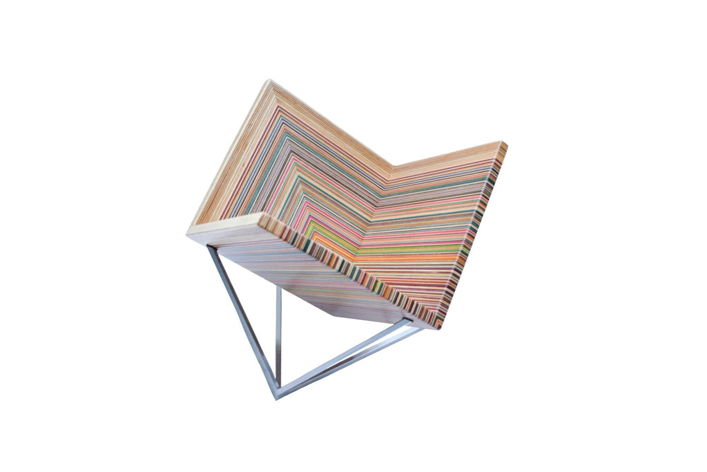 RECLAIMED SKATEBOARDS RECORD STAND | HOLDS 70 LPs - Green Design Gallery