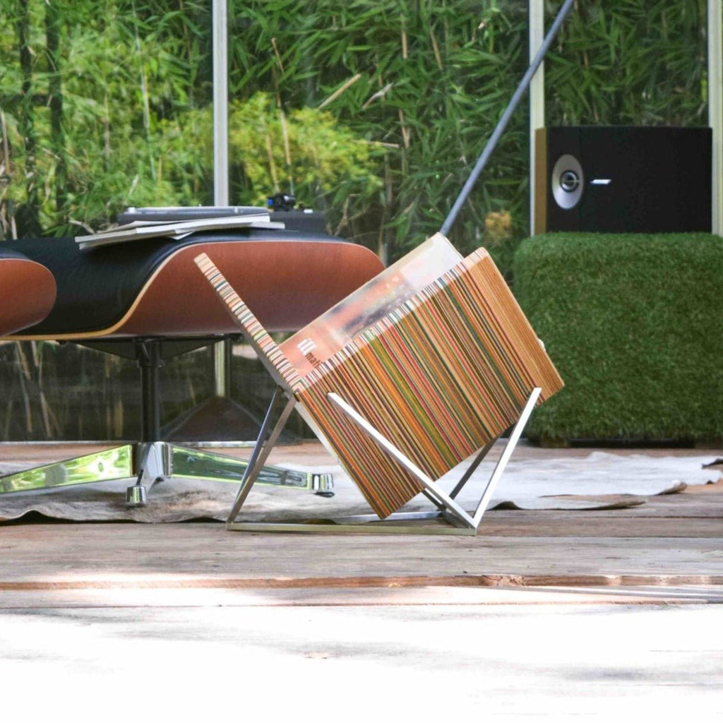 RECLAIMED SKATEBOARDS RECORD STAND | HOLDS 70 LPs - Green Design Gallery