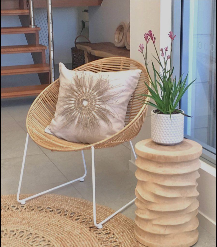 RIPPLE STOOL + SIDE TABLE | HANDCRAFTED NATURAL MUNGGUR WOOD - Green Design Gallery