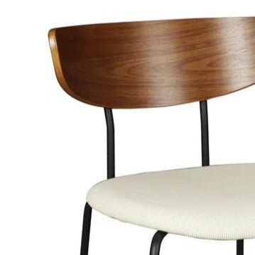 RIVA DINING CHAIR | WALNUT-BEIGE | STACKABLE | SET OF 2 - Green Design Gallery