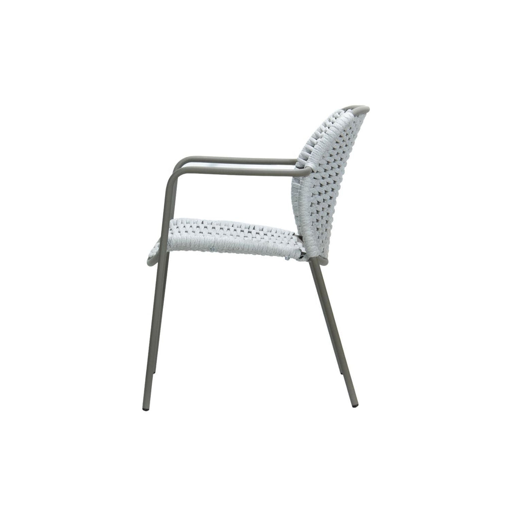 ROCA OUTDOOR LOUNGE ARMCHAIR | WHITE+SILVER - Green Design Gallery
