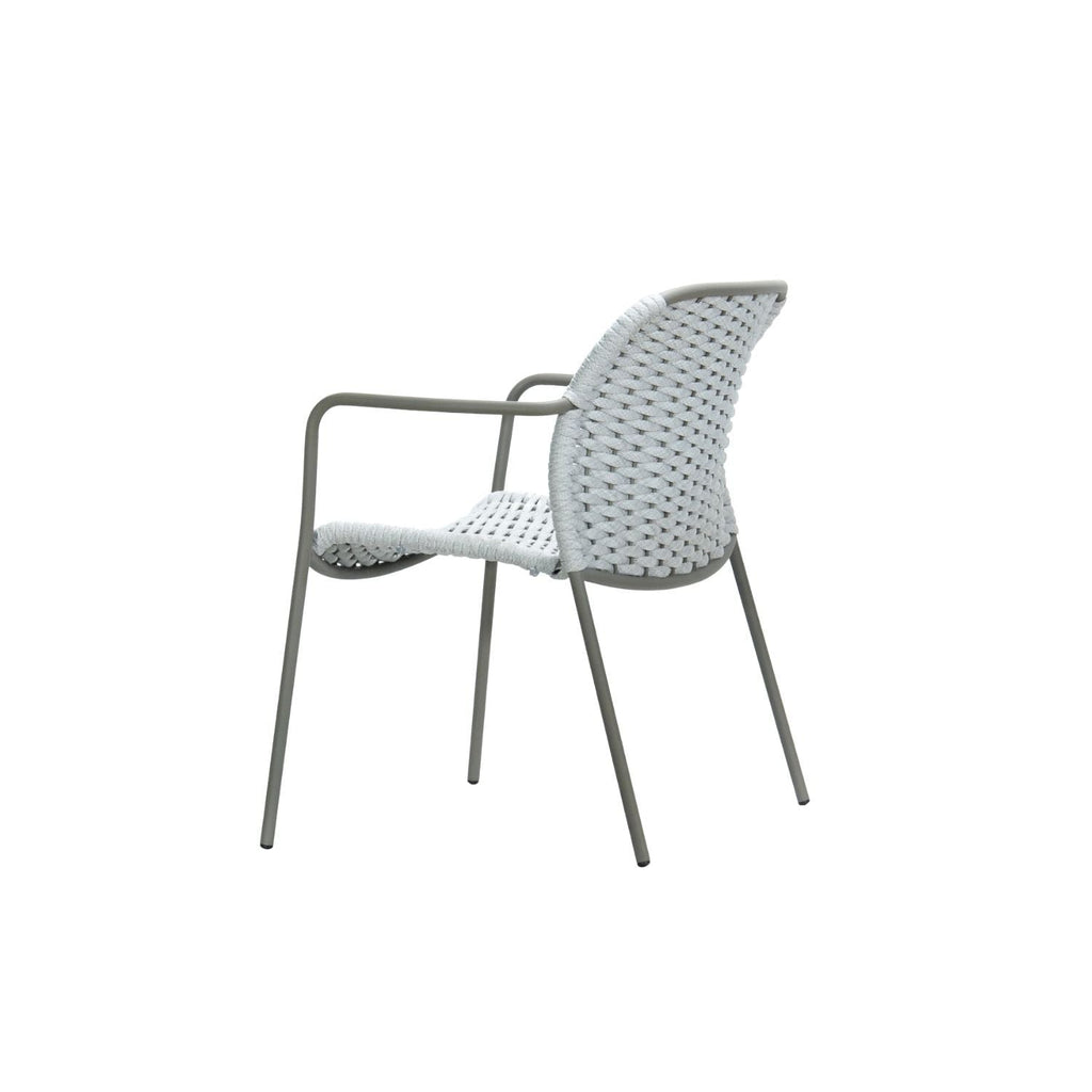ROCA OUTDOOR LOUNGE ARMCHAIR | WHITE+SILVER - Green Design Gallery