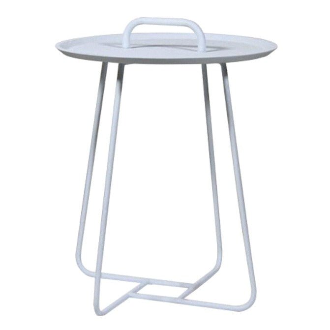 ROCCO LIFT SIDE TABLE / WHITE (INDOOR-OUTDOOR) - Green Design Gallery