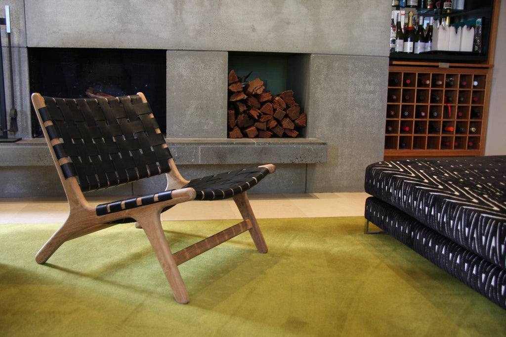 ROXY LOUNGE LEATHER CHAIR / BLACK - Green Design Gallery