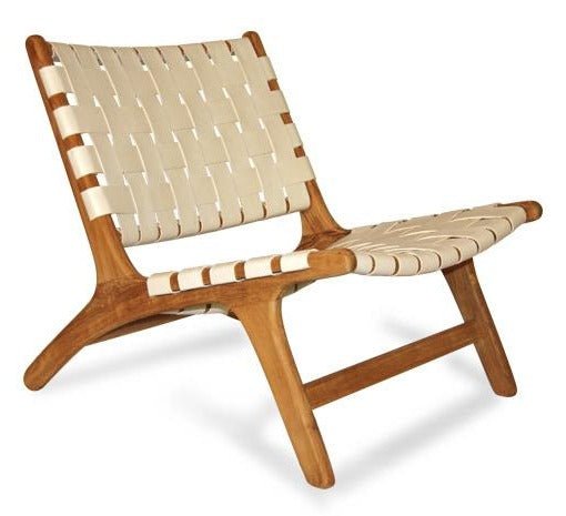 ROXY LOUNGE LEATHER CHAIR / WHITE - Green Design Gallery