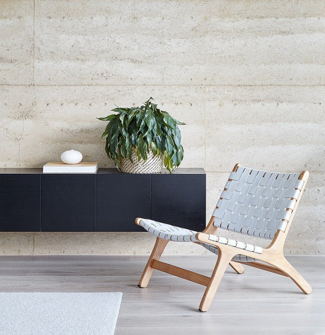 ROXY LOUNGE LEATHER CHAIR / WHITE - Green Design Gallery