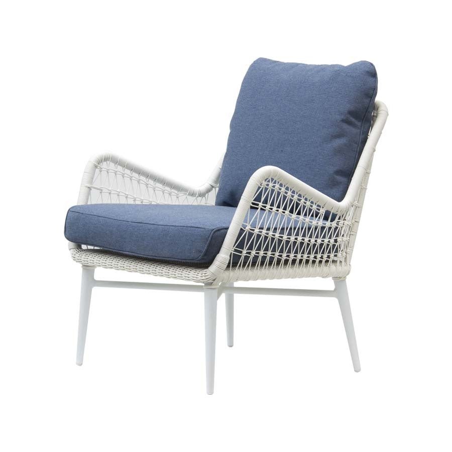 SAMANDA LOUNGE CHAIR / WHITE + DENIM (INDOOR-OUTDOOR) - Green Design Gallery