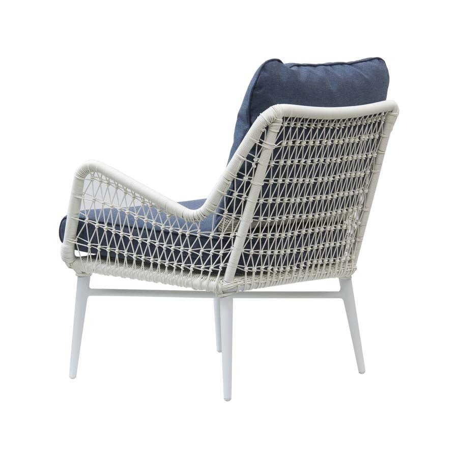 SAMANDA LOUNGE CHAIR / WHITE + DENIM (INDOOR-OUTDOOR) - Green Design Gallery