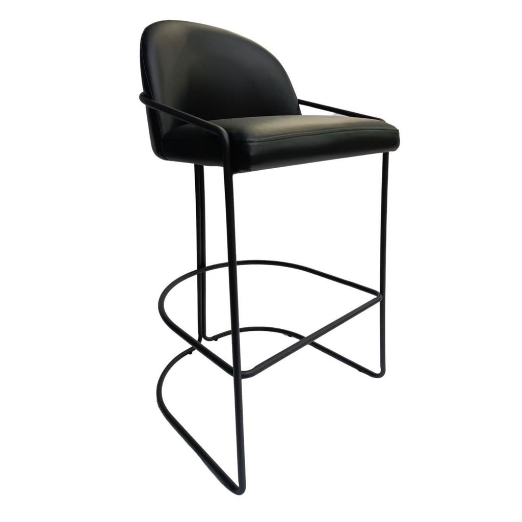 SANA BARCHAIR | BLACK VEGAN LEATHER - Green Design Gallery