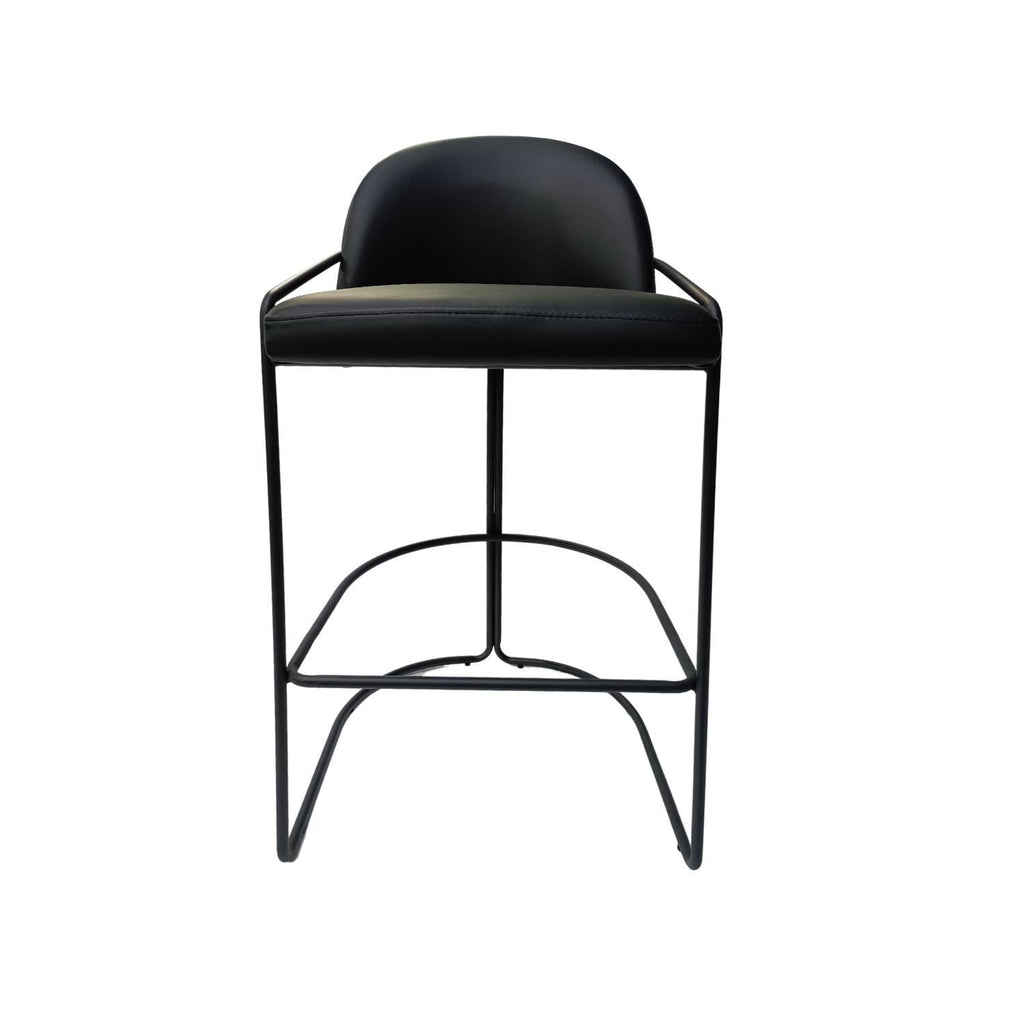 SANA BARCHAIR | BLACK VEGAN LEATHER - Green Design Gallery