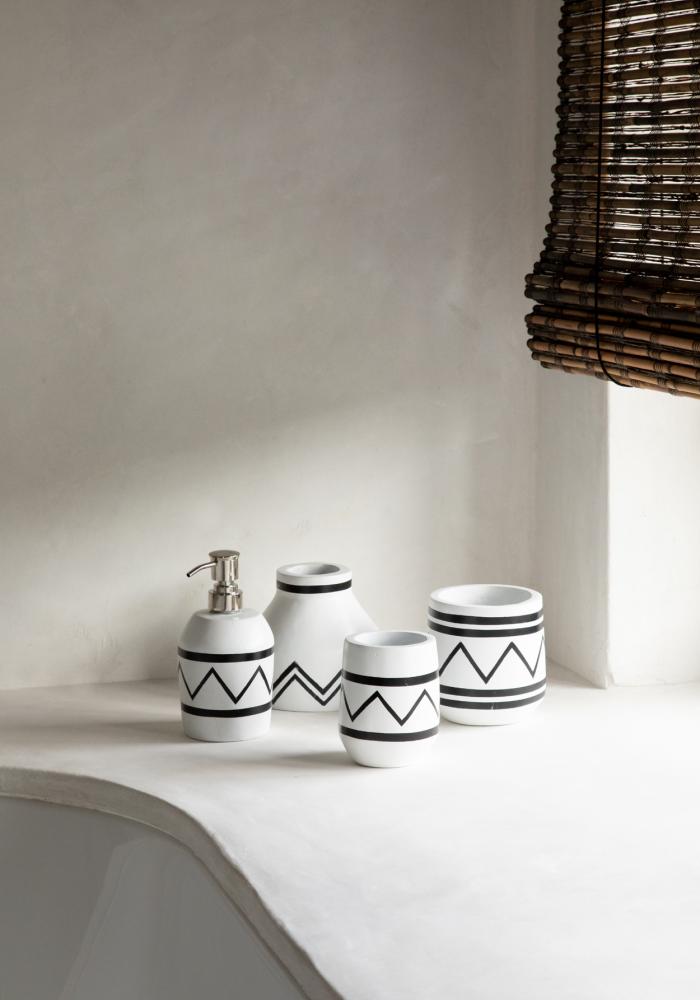 SANTORINI CONIC VASE | BLACK & WHITE - Green Design Gallery