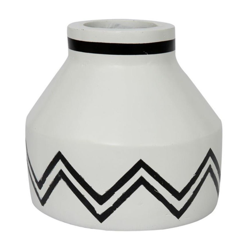 SANTORINI CONIC VASE | BLACK & WHITE - Green Design Gallery