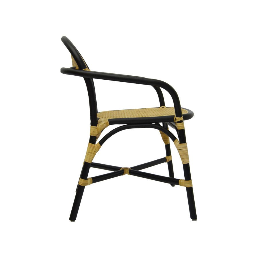 SARIA DINING CHAIR | STACKABLE | BLACK-NATURAL - Green Design Gallery