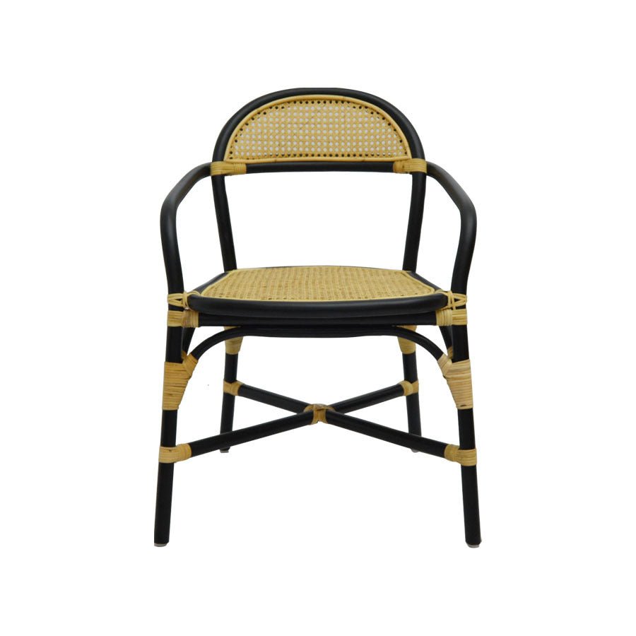 SARIA DINING CHAIR | STACKABLE | BLACK-NATURAL - Green Design Gallery
