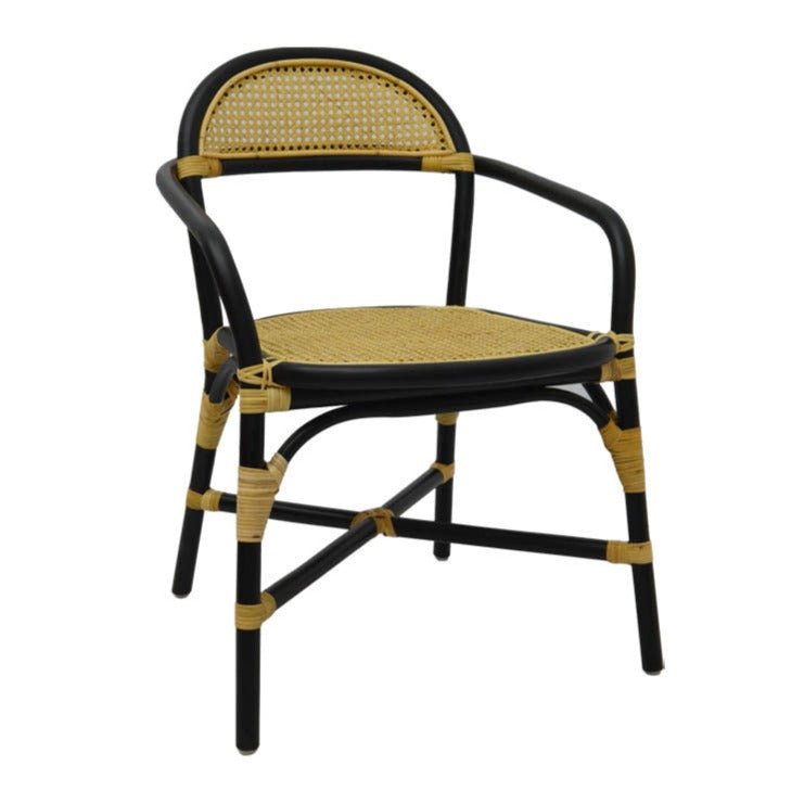 SARIA DINING CHAIR | STACKABLE | BLACK-NATURAL - Green Design Gallery