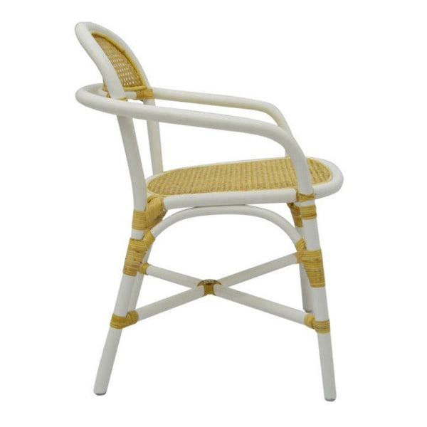 SARIA DINING CHAIR | STACKABLE | WHITE-NATURAL - Green Design Gallery