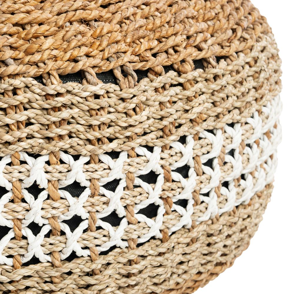 SEAGRASS MACRAME POUF | NATURAL - Green Design Gallery