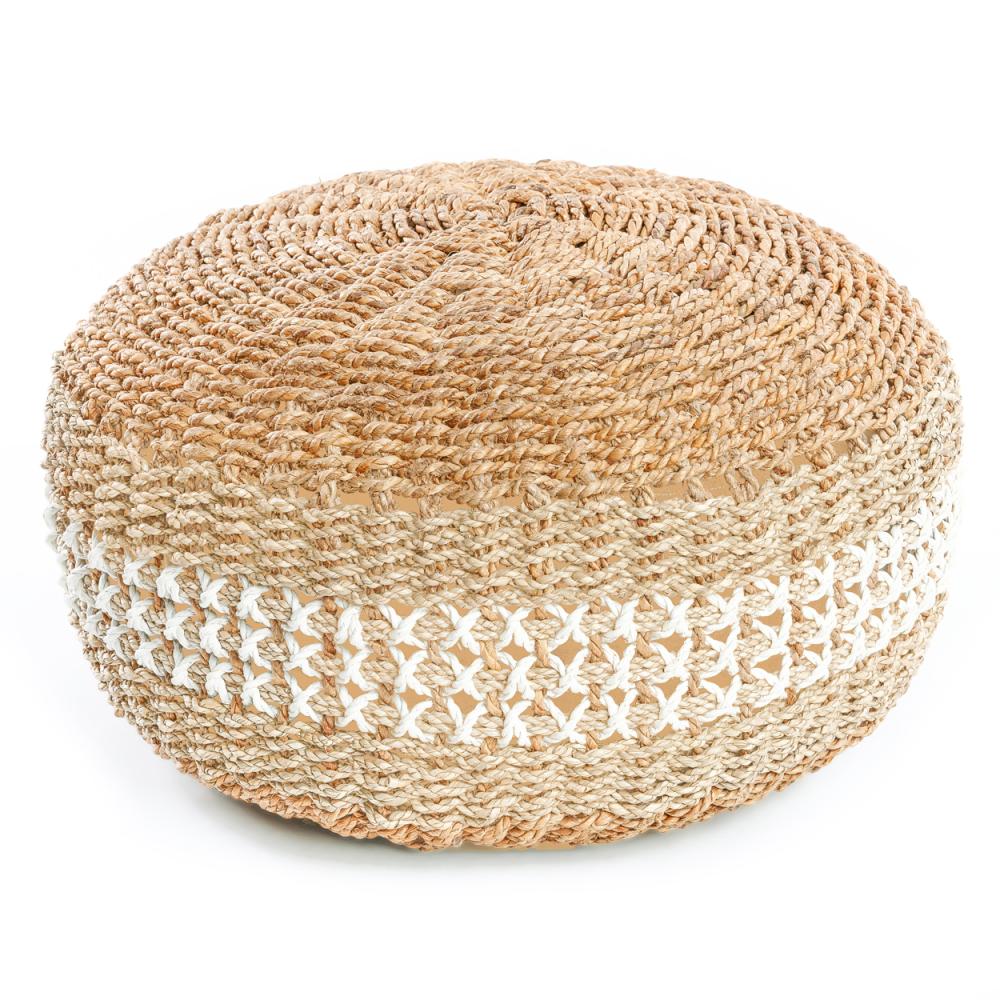SEAGRASS MACRAME POUF | NATURAL - Green Design Gallery
