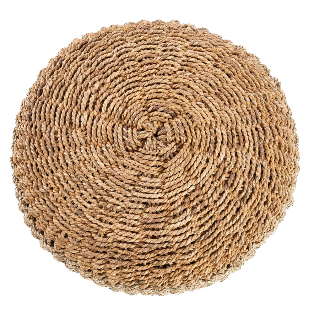 SEAGRASS MACRAME POUF | NATURAL - Green Design Gallery